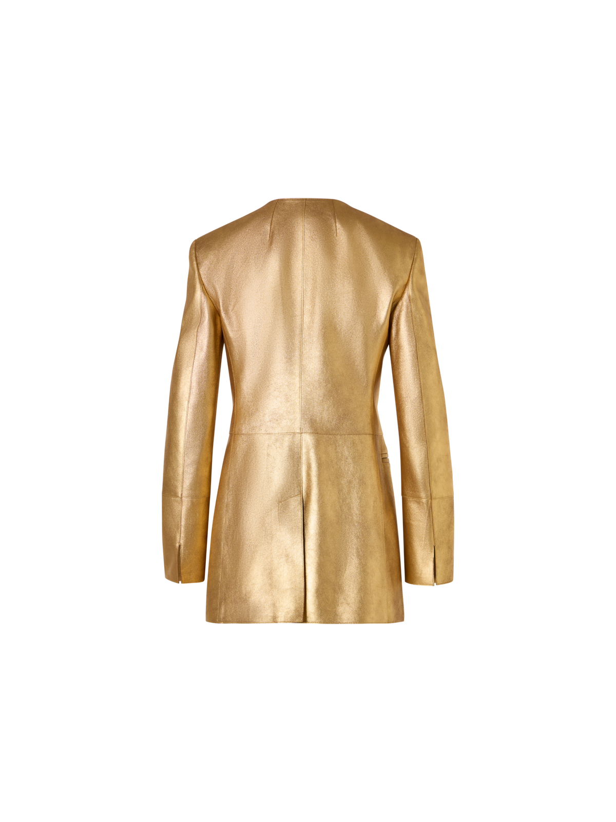 Designer Lamé Calf Nappa Leather Jacket - gold
