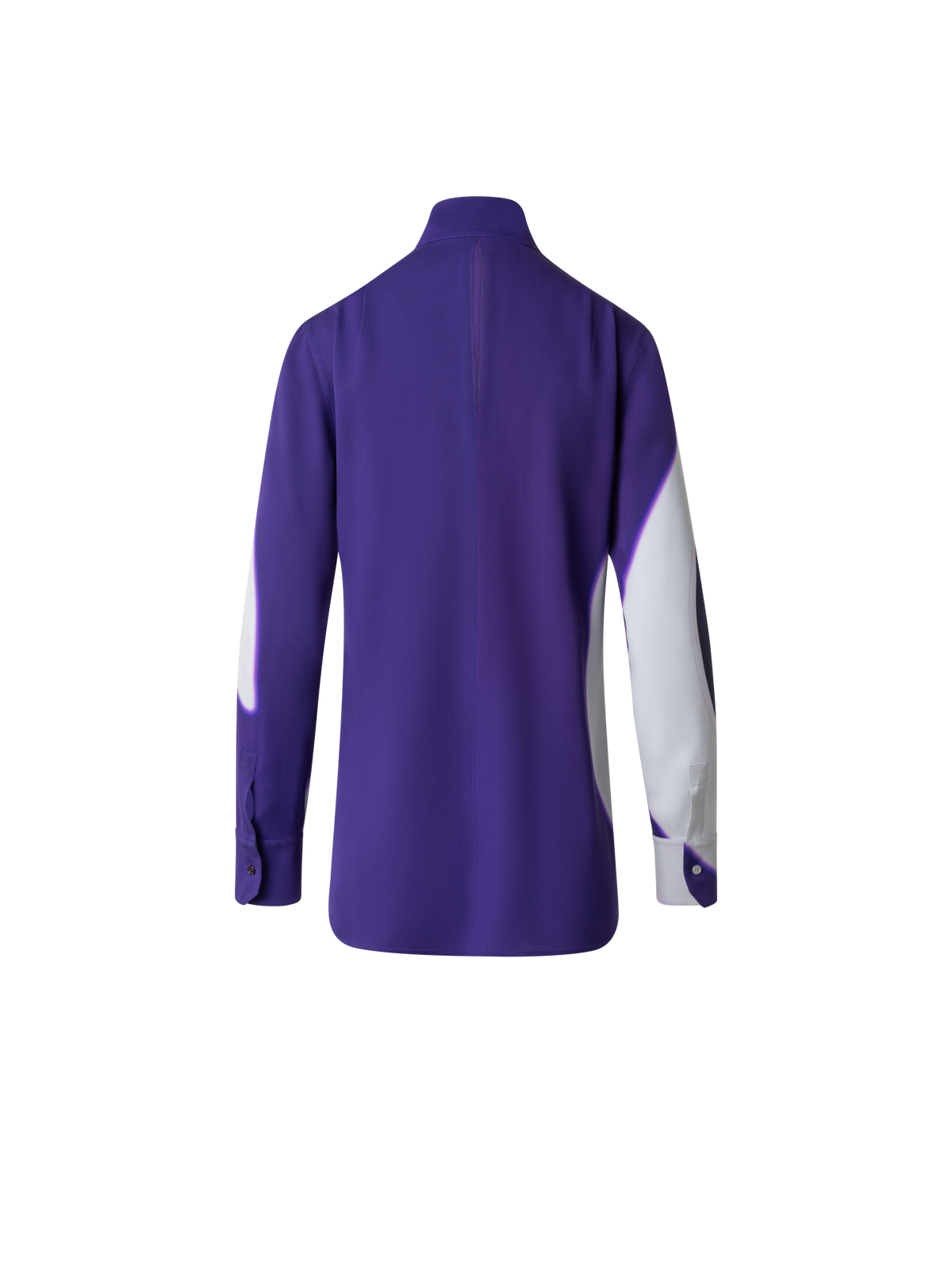 Designer Silk Tunic Blouse with Purple Loop Print - purple - multicolor