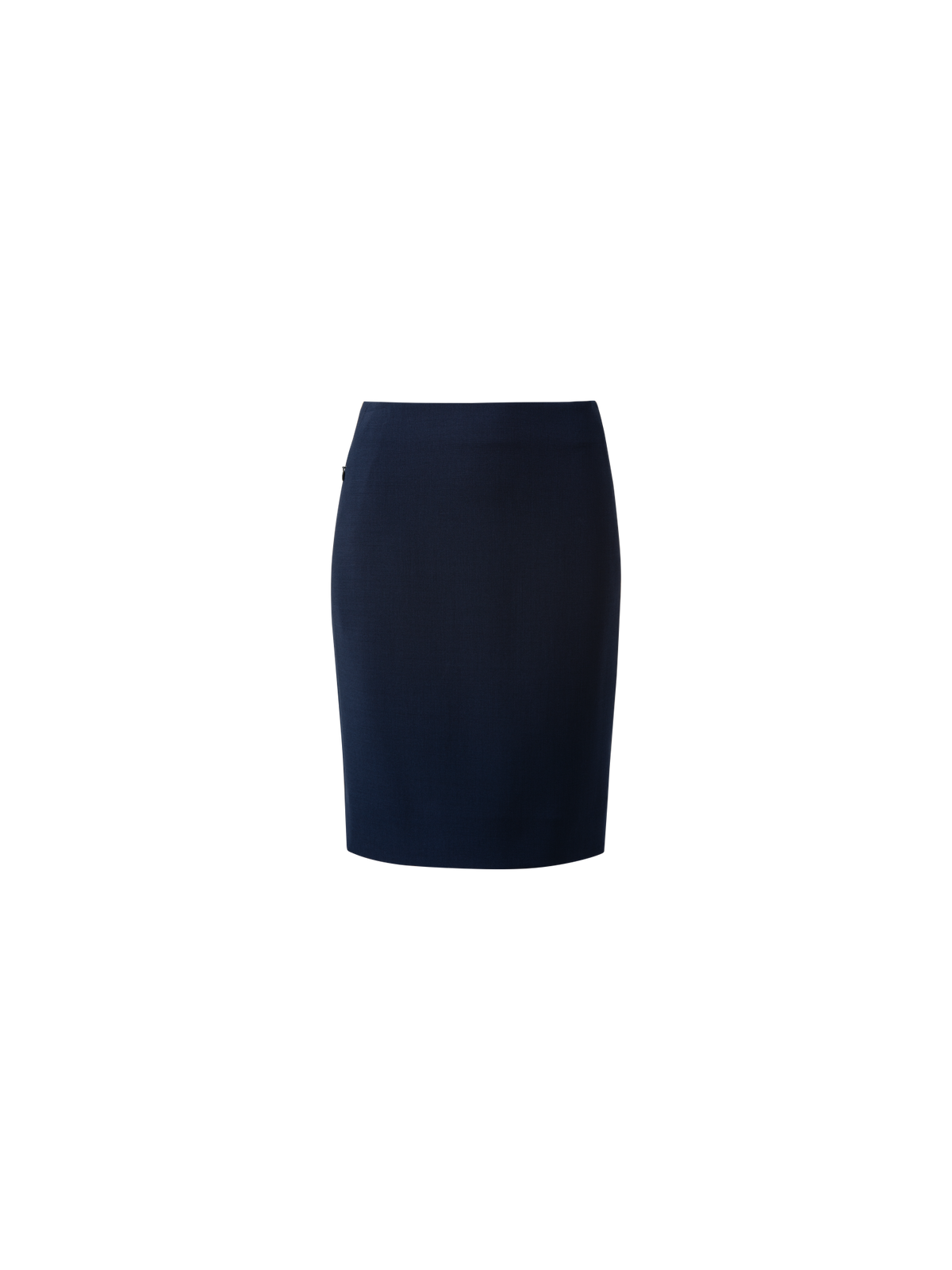 Designer Wool Double-Face Pencil Skirt with Zip Pockets - navy - blue