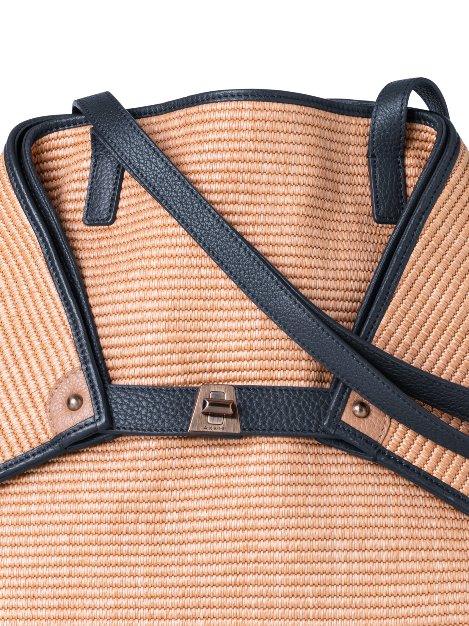 Designer Ai Medium Shoulder Tote - navy - blue - multicolor - beige