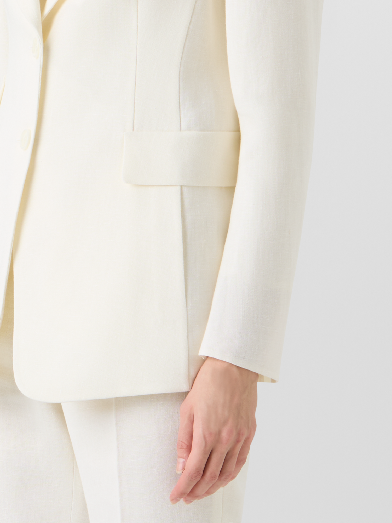 Designer Arie Jacket in Linen-Wool Double-Face - ecru 