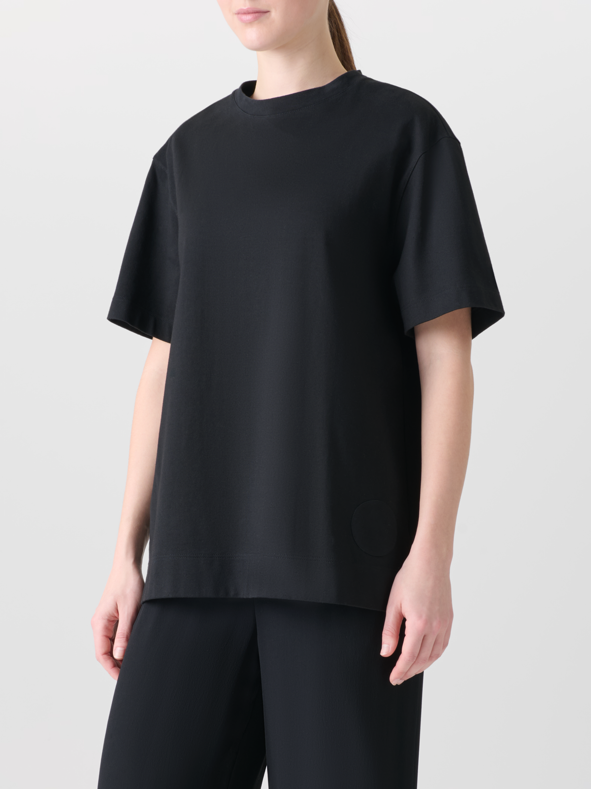 Designer Relaxed Oversize T-Shirt in Cotton Jersey - black - neutral #editorial