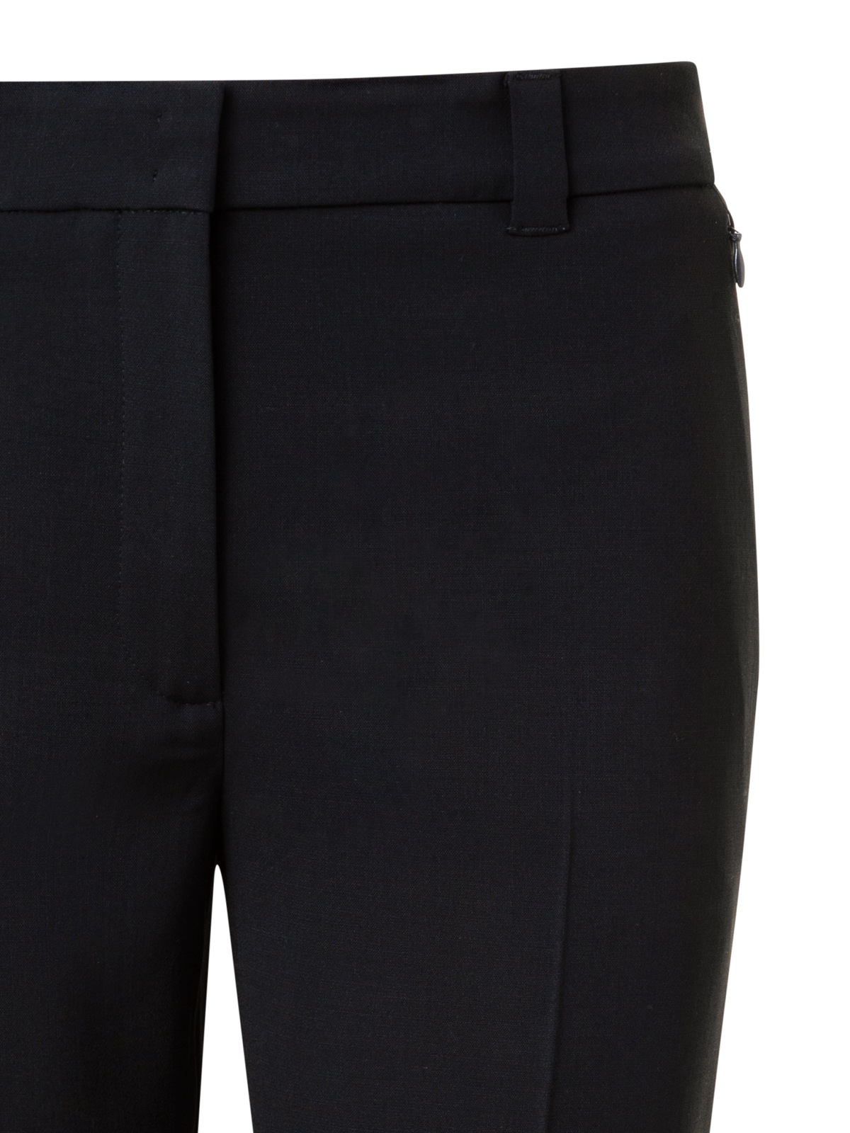Designer Cropped Tapered Wool Double-Face Pants - neutral - black