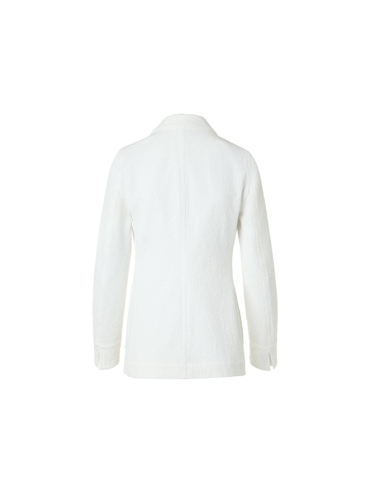 Designer Relaxed Cotton Stretch Seersucker Jacket - white