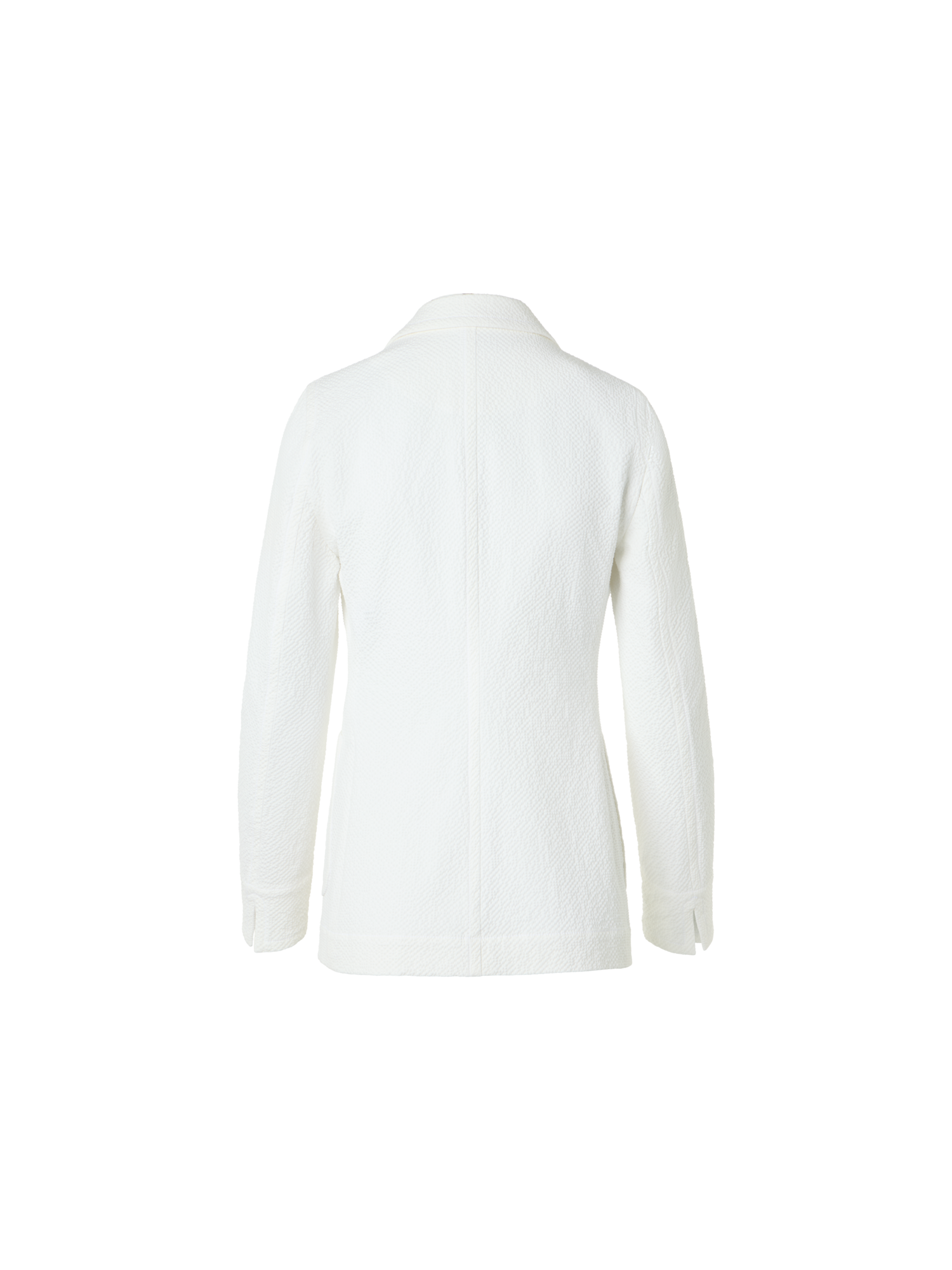 Designer Relaxed Cotton Stretch Seersucker Jacket - white