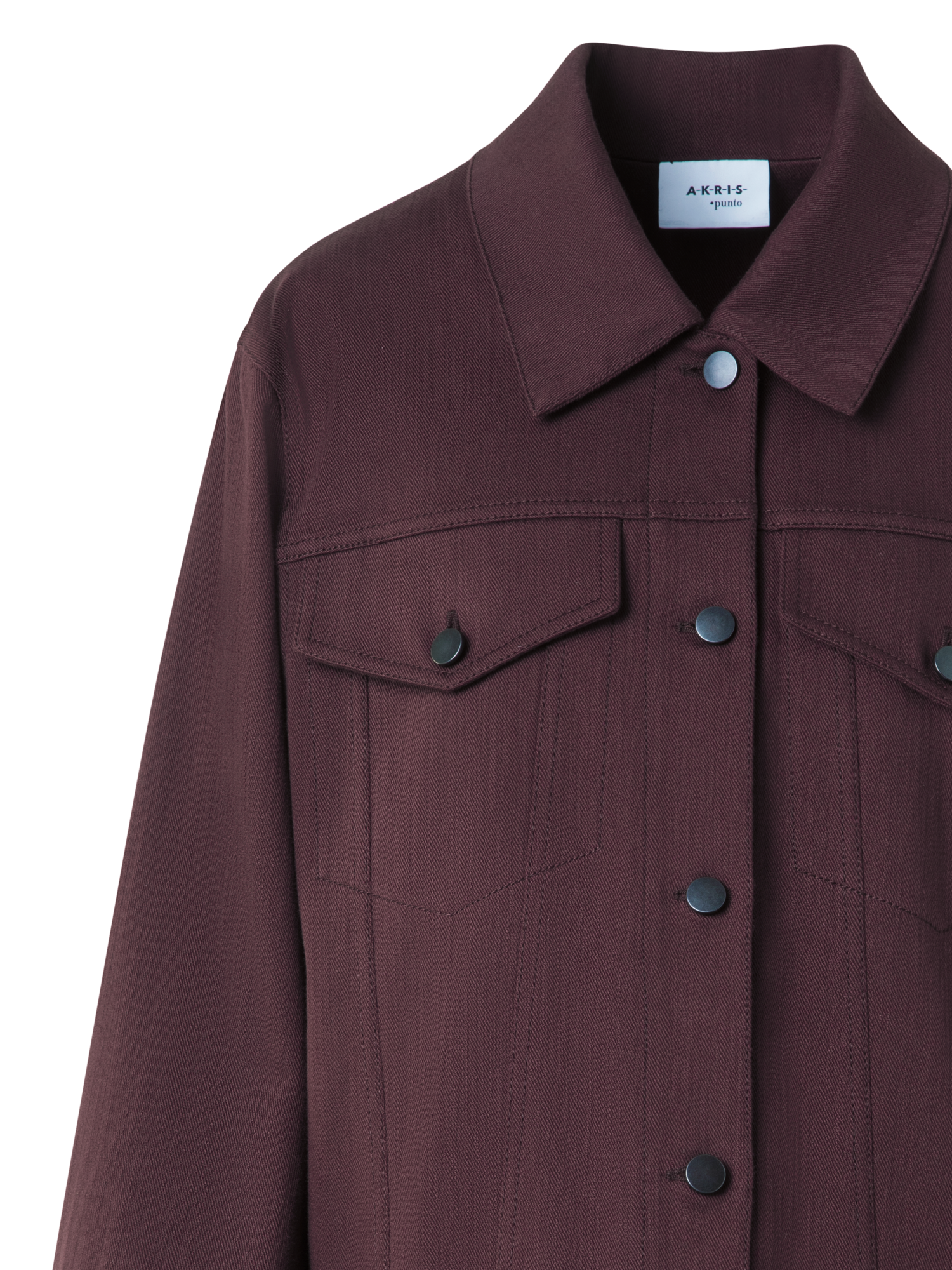 Designer Oversized Cotton Denim Jacket - purple - red