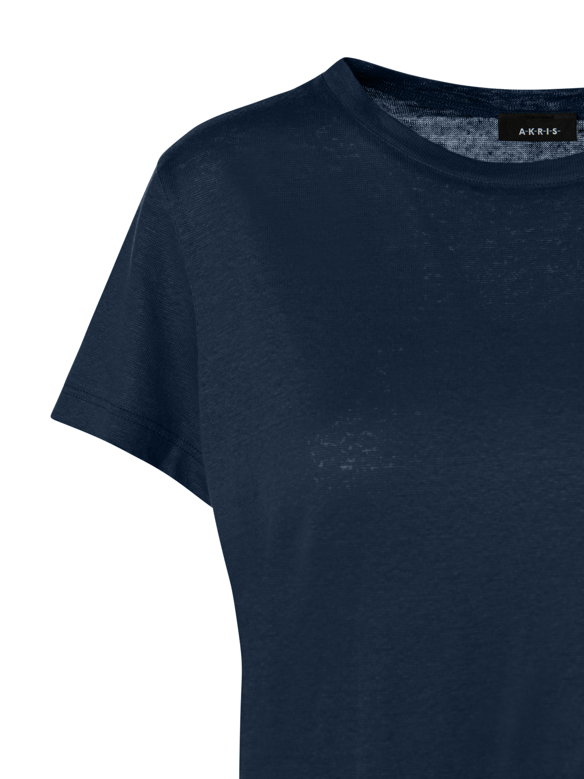 Designer Linen Jersey T-Shirt - navy - blue