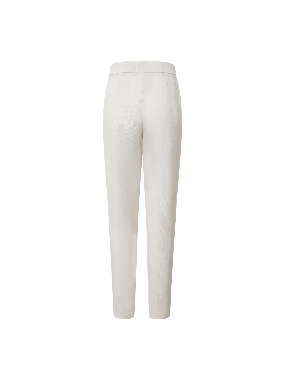 Designer Tapered Pleated Wool Tricotine Slouchy Pants - ecru - white