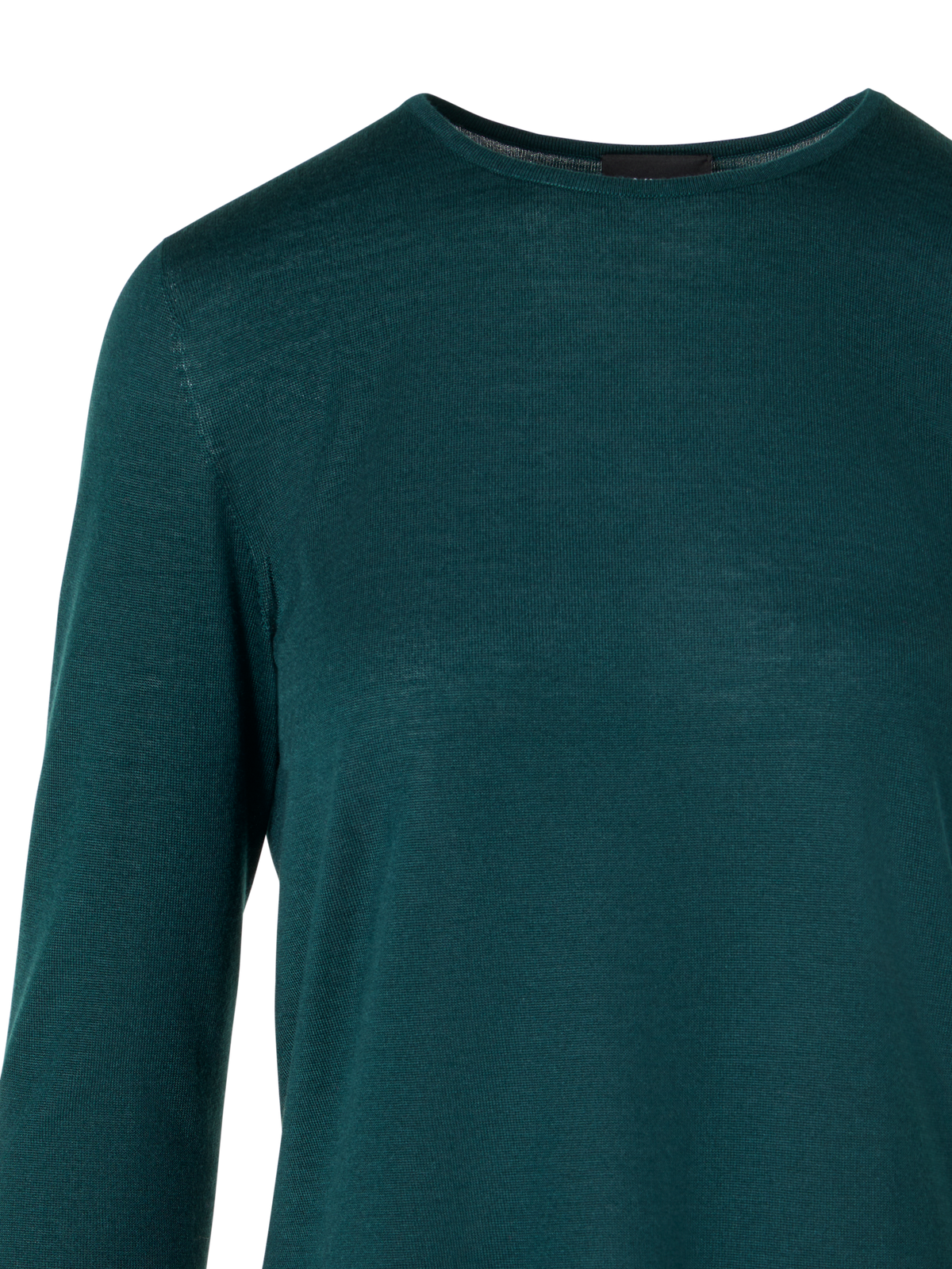 Designer Seamless Crew Neck Sweater in Cashmere Silk - green