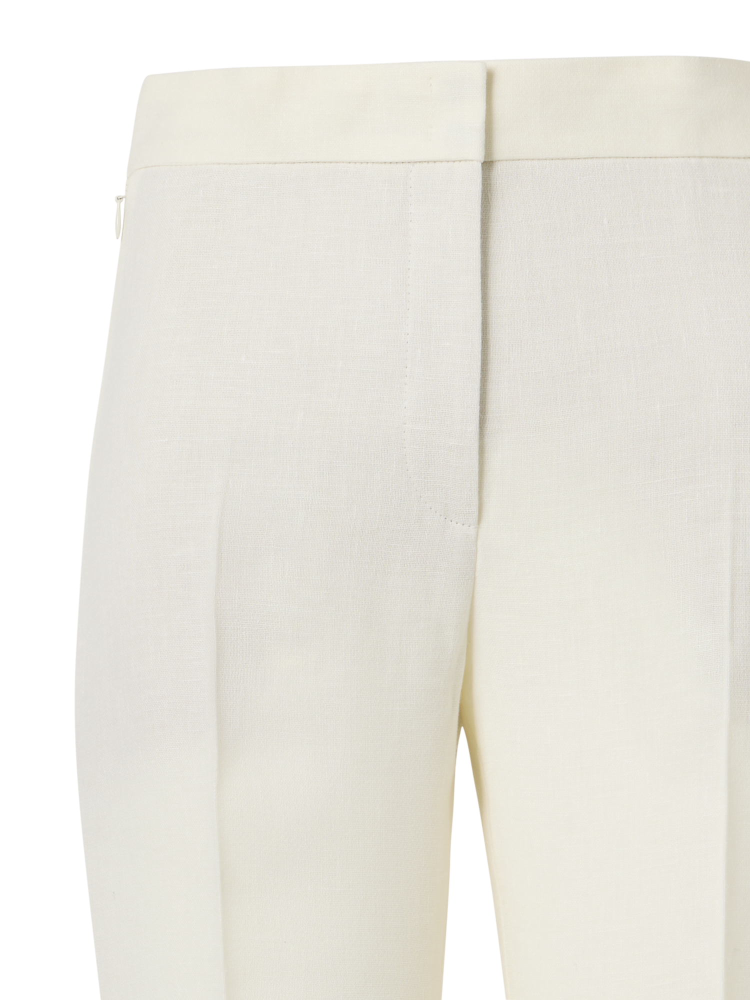 Designer Carl Straight-Leg Pants in Linen-Wool Crêpe Double-Face - ecru