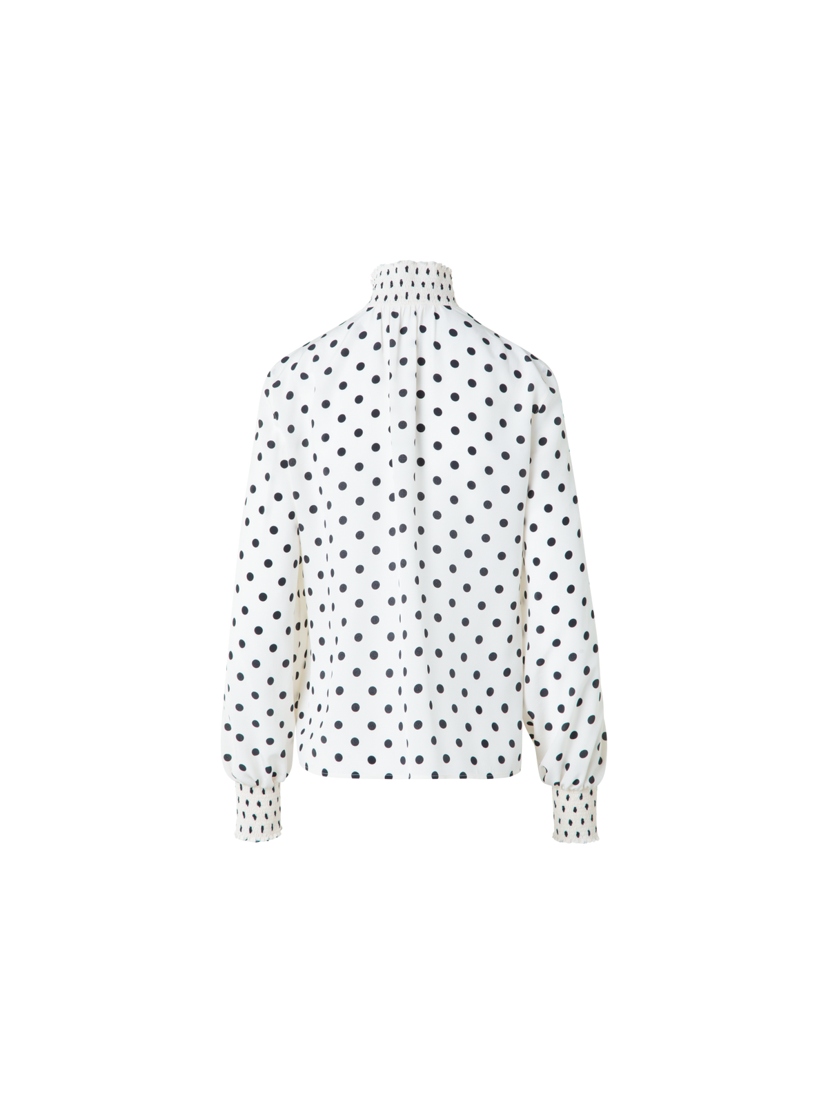 Designer Silk Boho Blouse with Polka Dots - neutral - multicolor - ecru - white