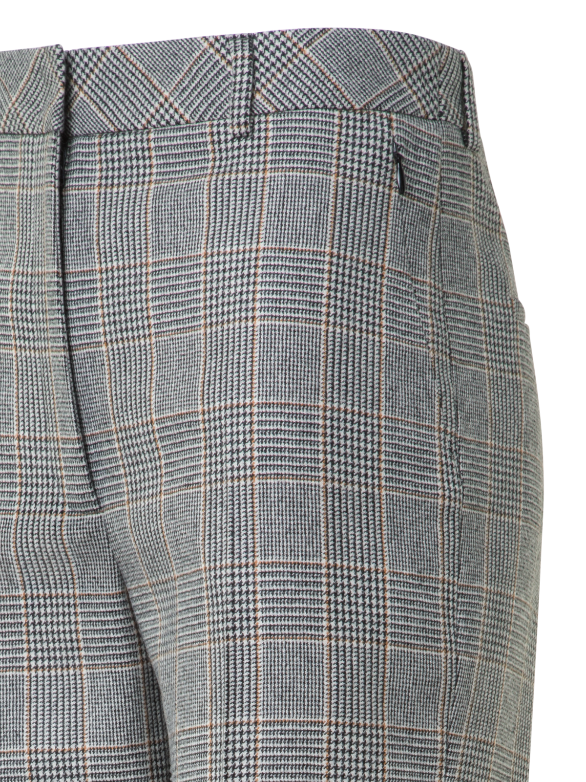 Designer Tapered Plaid Pure Cashmere Pants - black - neutral - multicolor