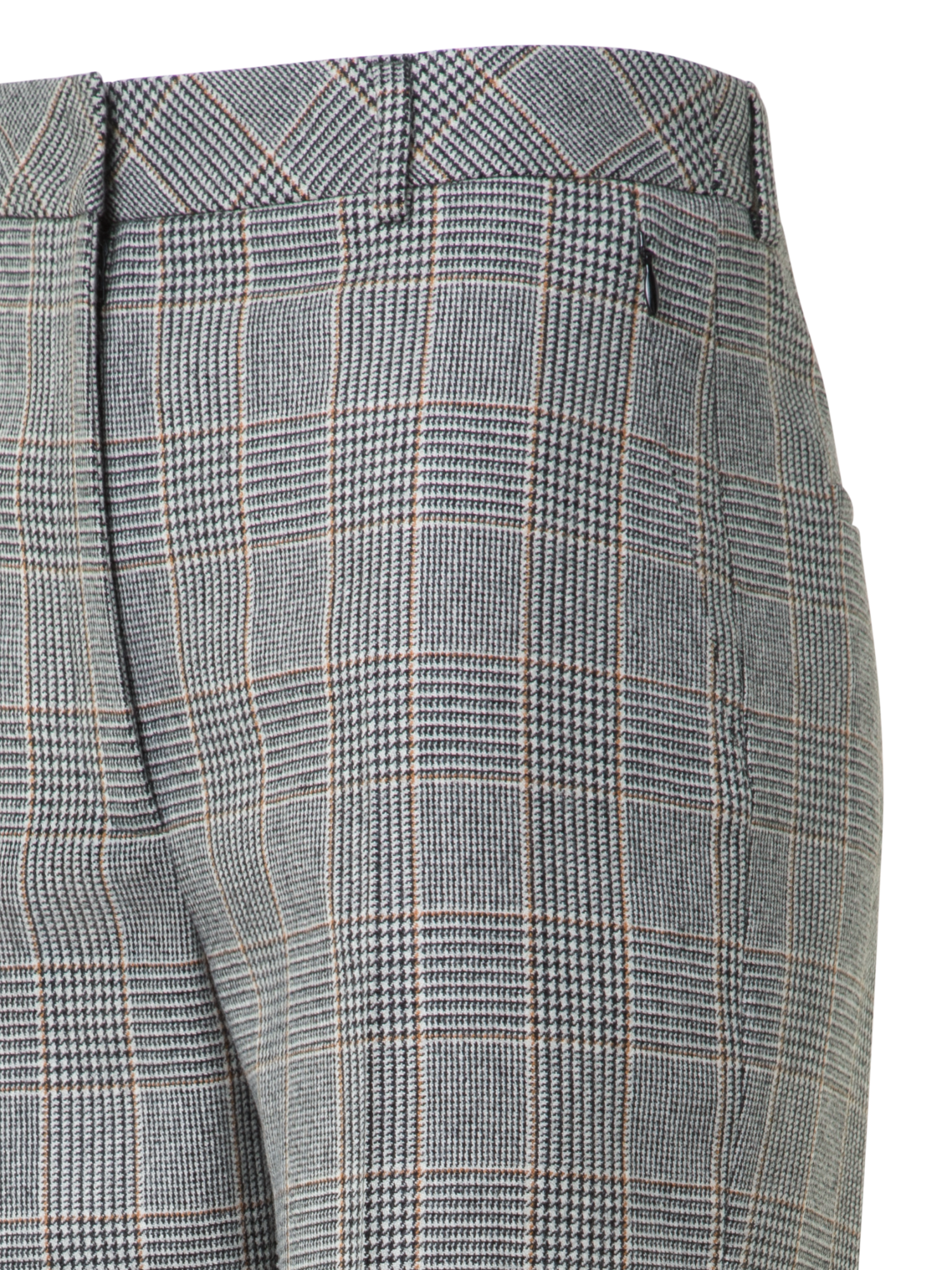 Designer Tapered Plaid Pure Cashmere Pants - black - neutral - multicolor