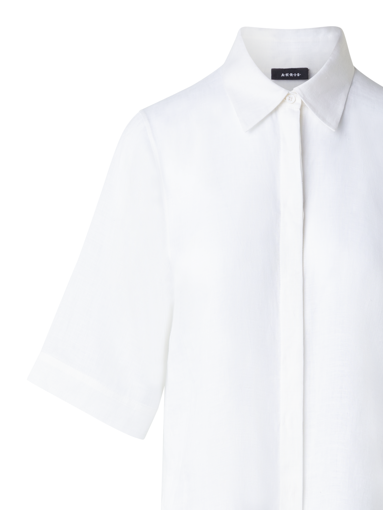 Designer Boxy Shirt Blouse In Linen Voile - white