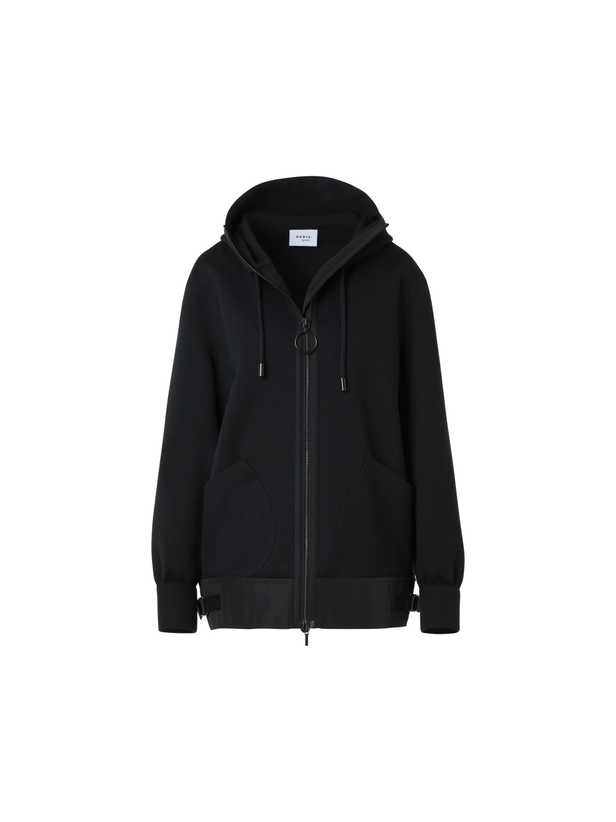 Designer Cotton-Blend Sweatshirt Jacket - black