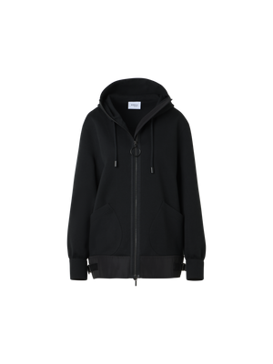 Designer Cotton-Blend Sweatshirt Jacket - black