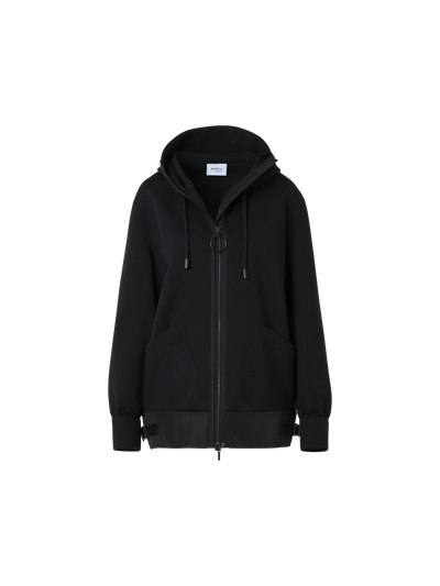 Designer Cotton-Blend Sweatshirt Jacket - black