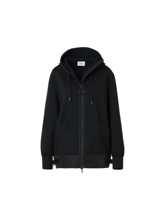 Designer Cotton-Blend Sweatshirt Jacket - black