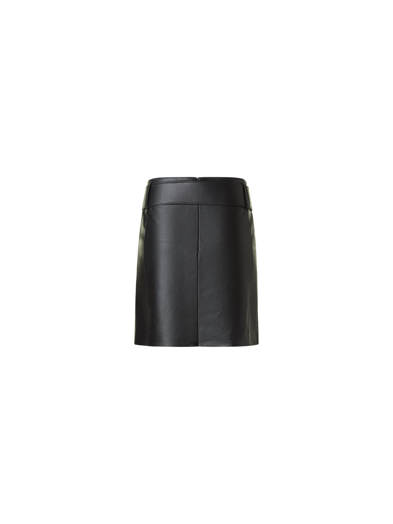 Designer Low Waist Belted Leather Mini Skirt - black - neutral