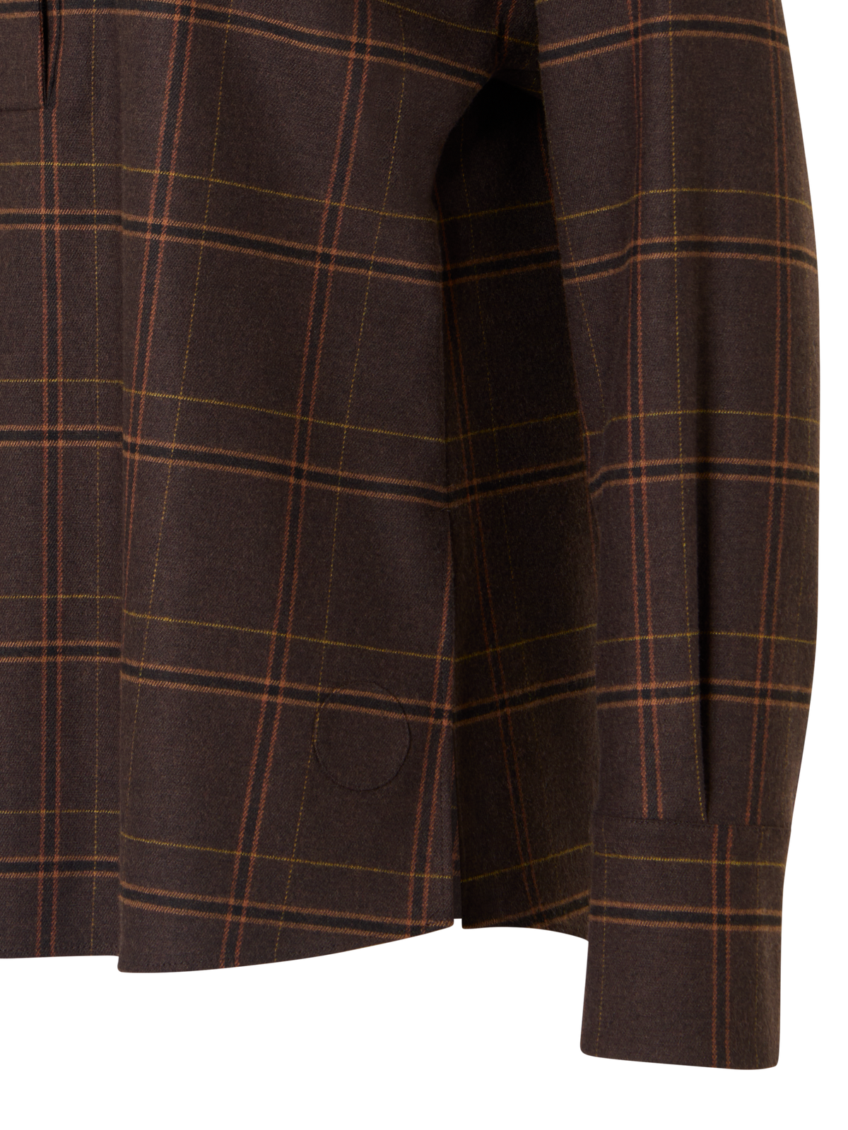 Designer Boxy Check Blouse in Flannel - brown