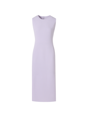 Designer Sleeveless Wool-Crêpe Double-Face Sheath Dress - pastel