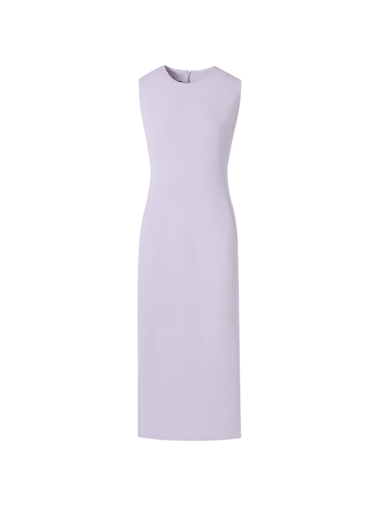 Designer Sleeveless Wool-Crêpe Double-Face Sheath Dress - pastel