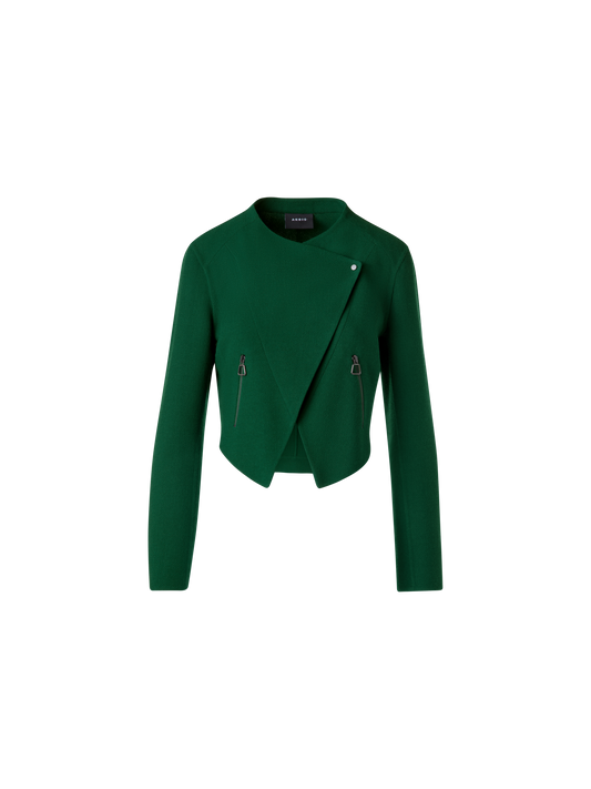 Designer Short Jacket in Wool Double-Face - green