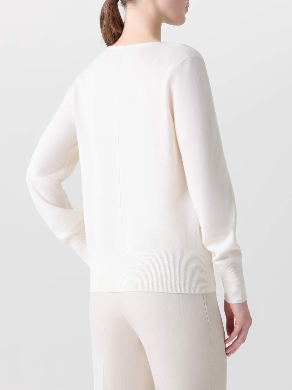 Designer  Pure Cashmere V-Neck Sweater - neutral - ecru - white #editorial
