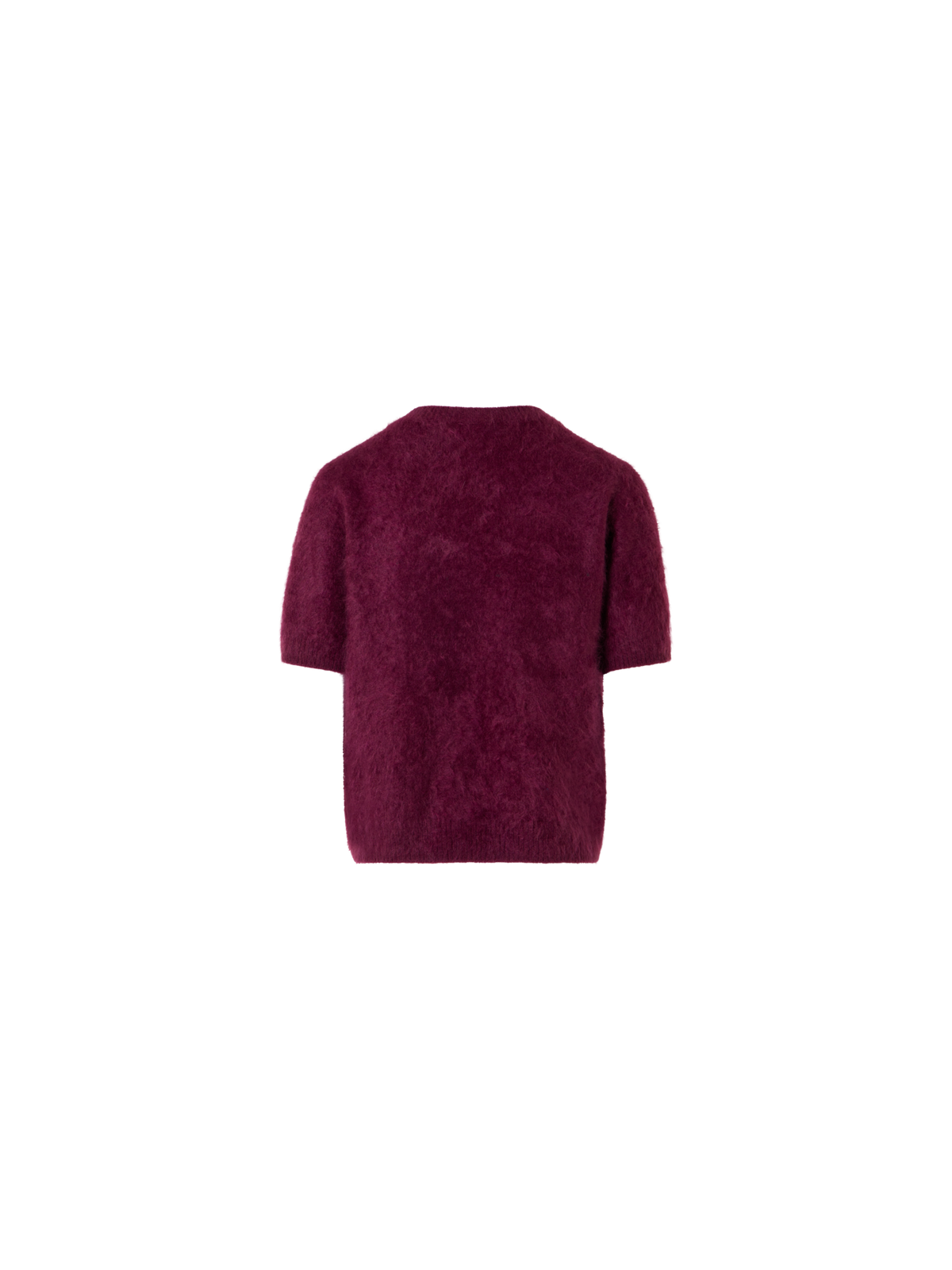 Designer Cloud Cashmere Knit Top with Short Sleeves - red - wine