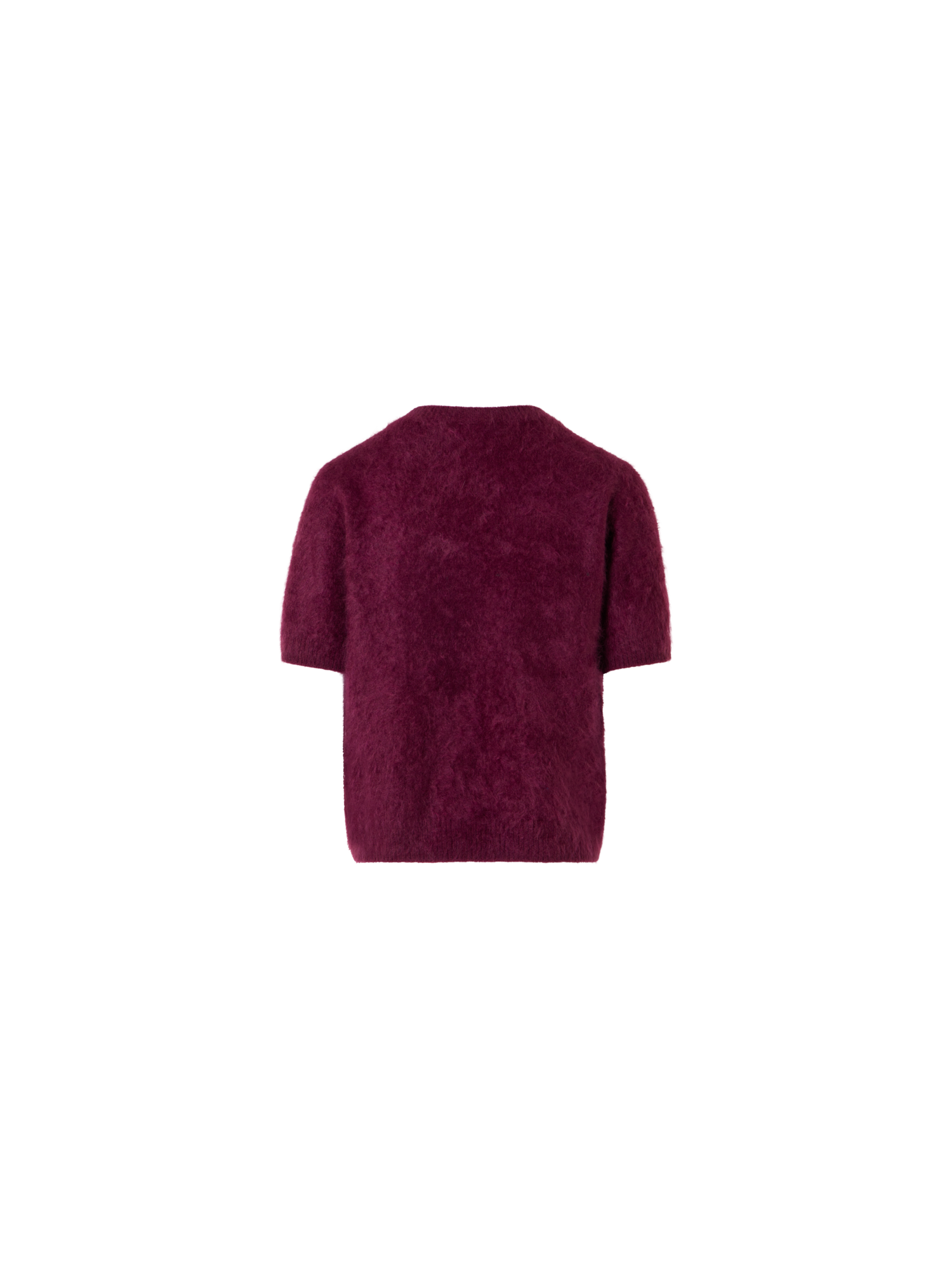 Designer Cloud Cashmere Knit Top with Short Sleeves - red - wine