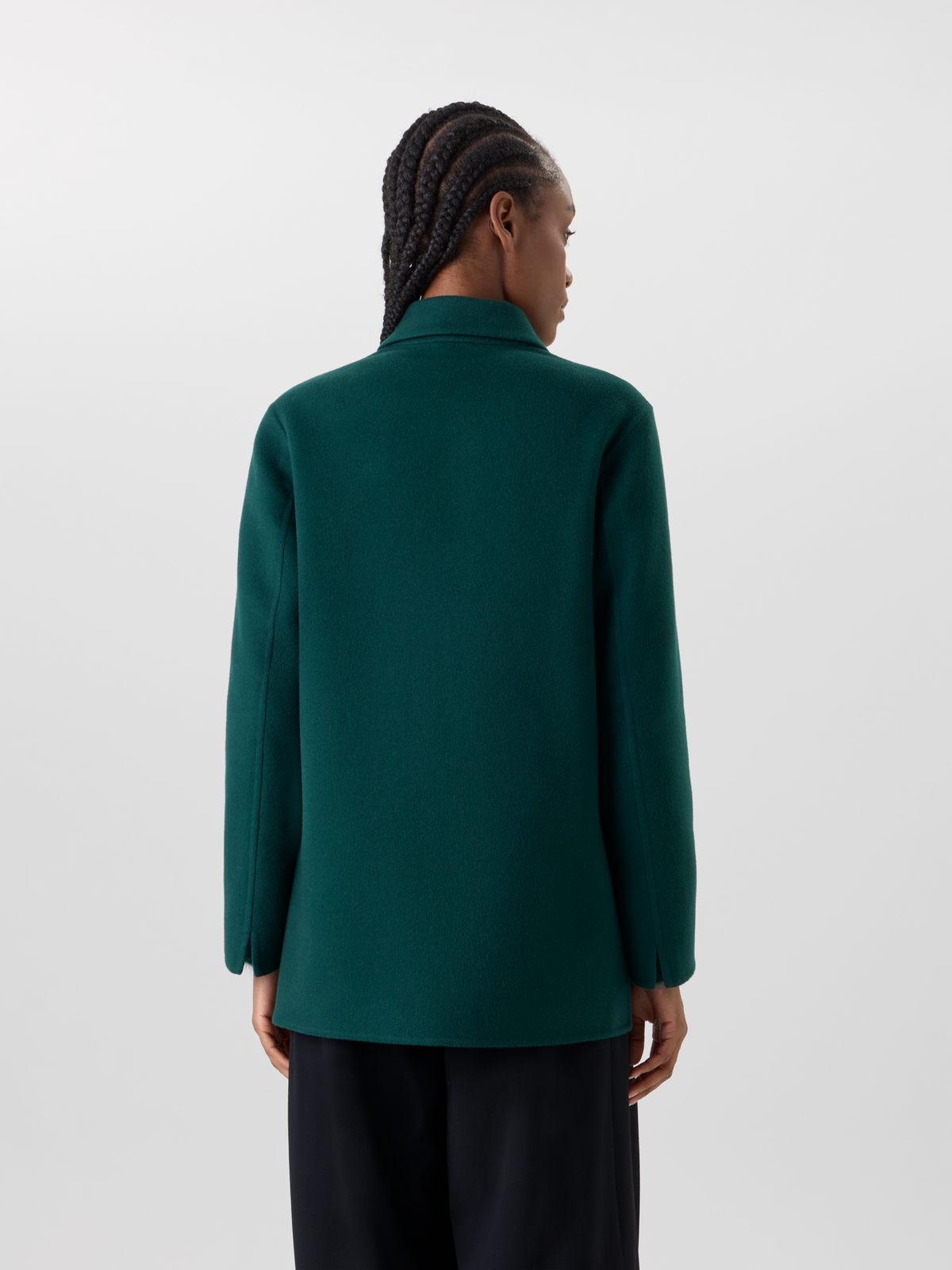 Designer Oversized Cashmere Double-Face Shirt Jacket - green #editorial