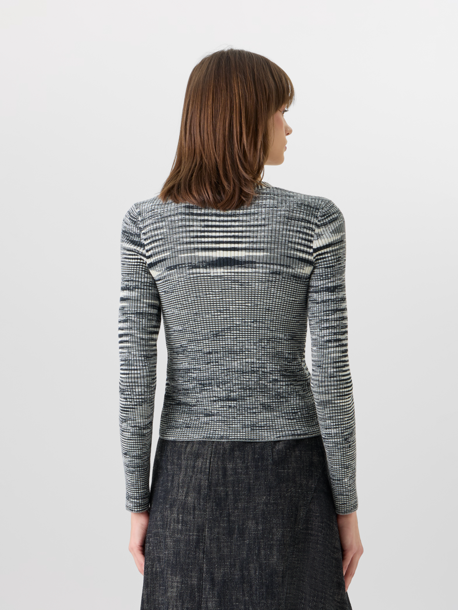 Designer Long-Sleeve Merino Wool Knit Cardigan - grey 