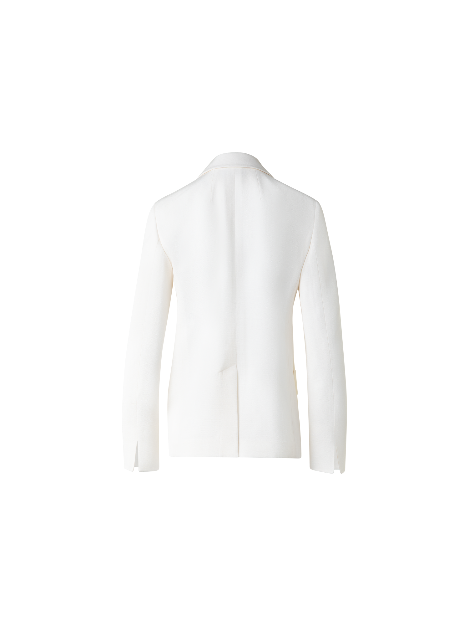 Designer Double-Breasted Blazer in Silk Shantung  - neutral - white