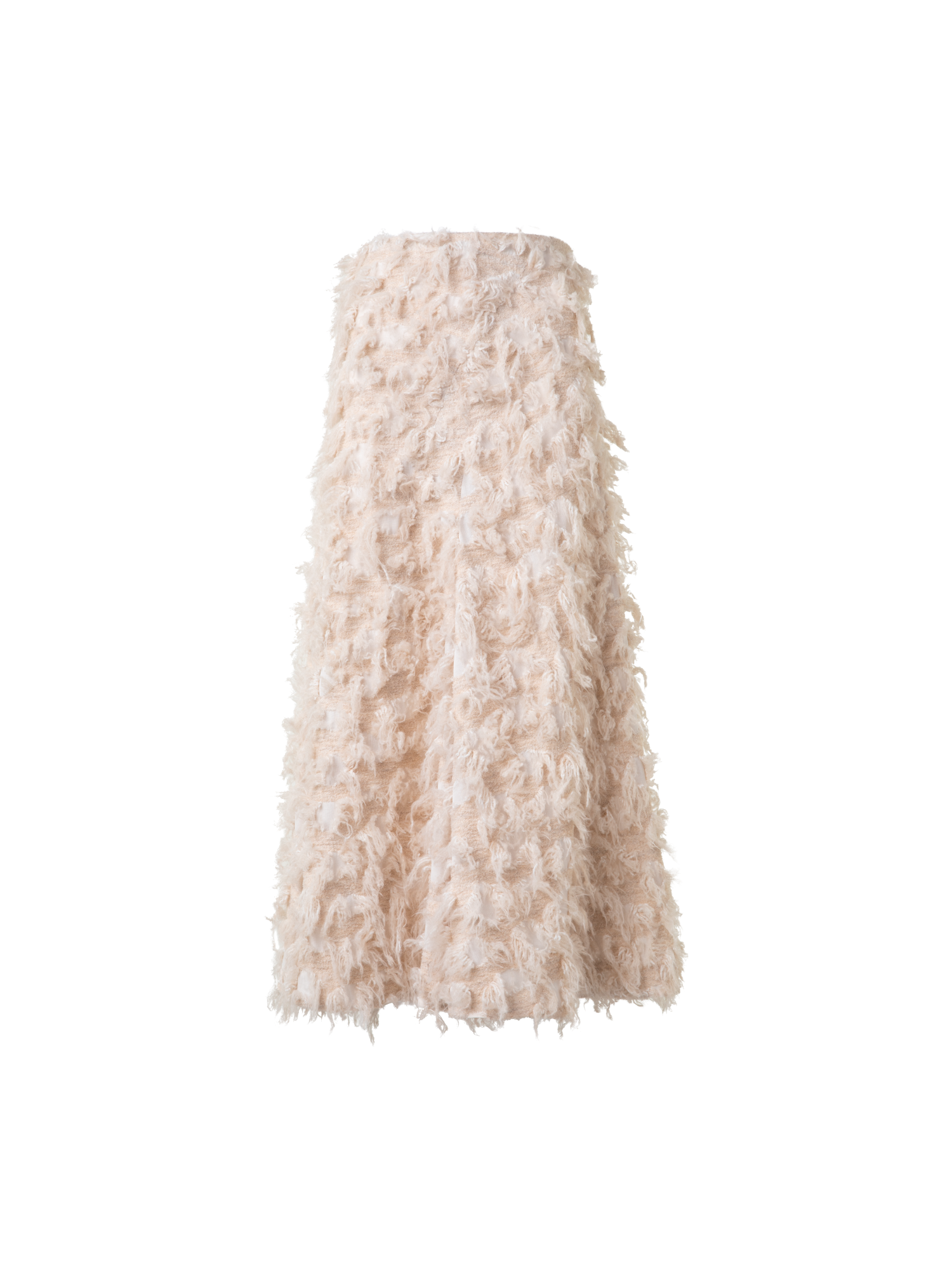 Designer Flared Midi Skirt in 3D Jacquard - neutral - pastel - beige