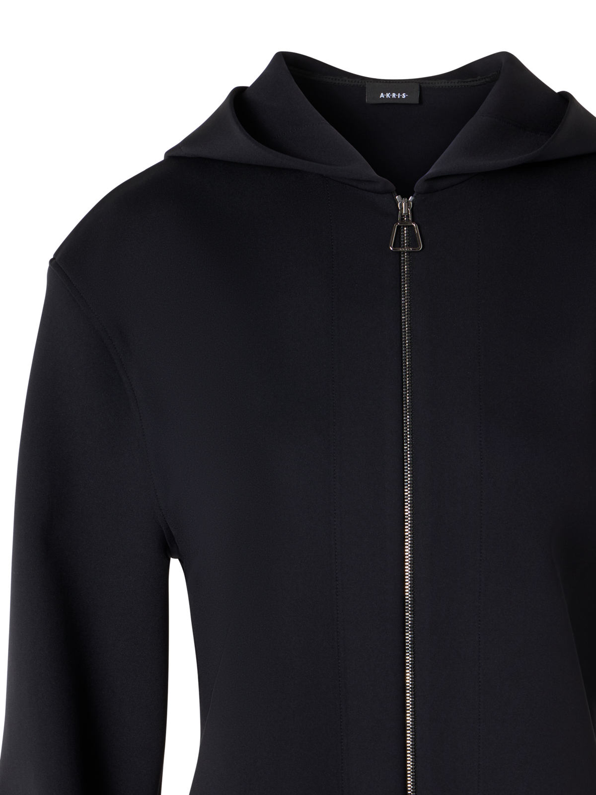 Designer Jacket with Open Back in Light Neoprene - black