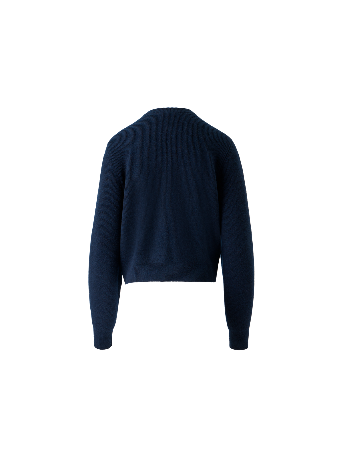 Designer Ribbed Cashmere Cardigan with Gold Buttons - neutral - navy - blue