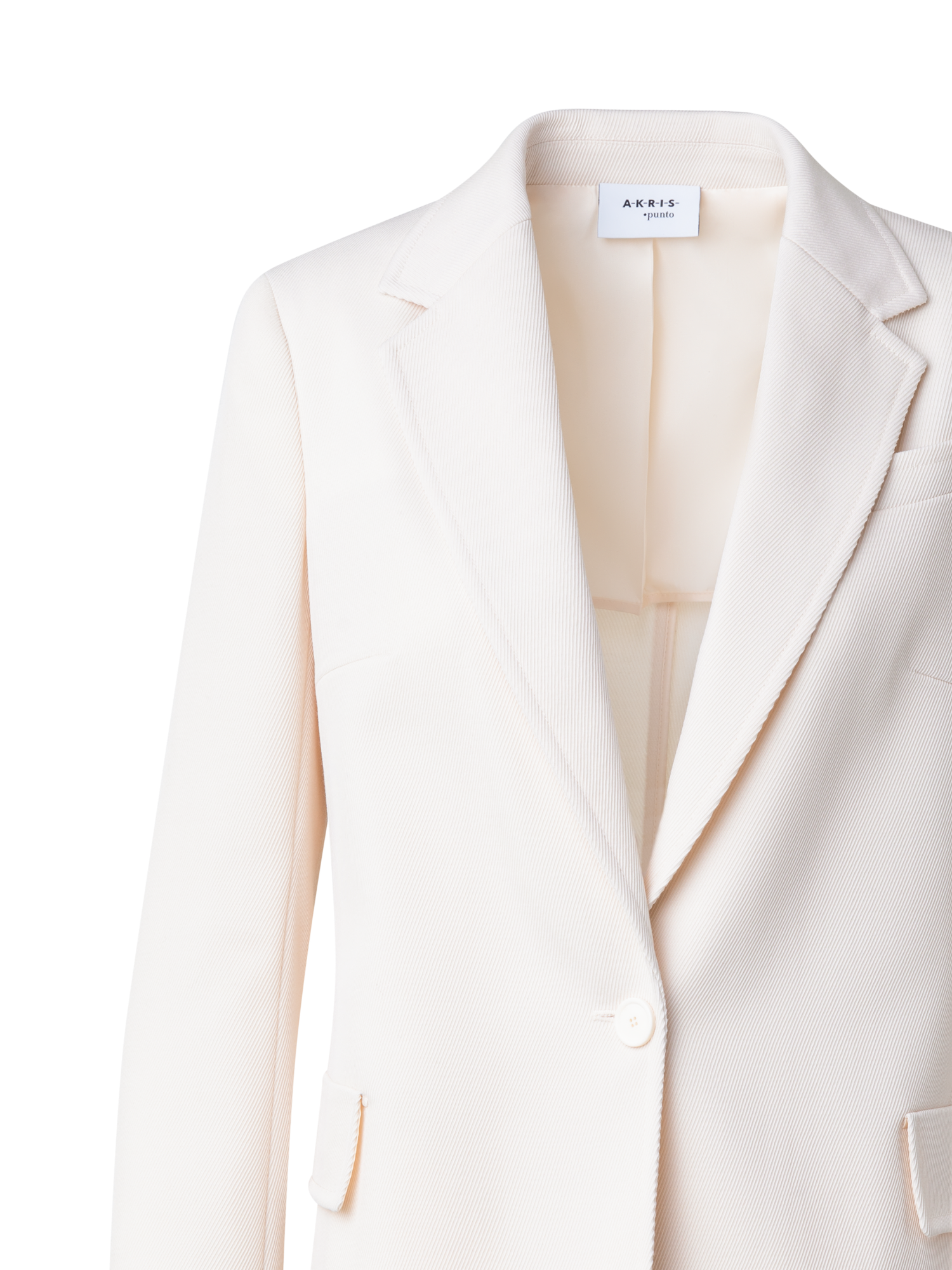 Designer Boyfriend Blazer in Wool Tricotine - neutral - ecru - white