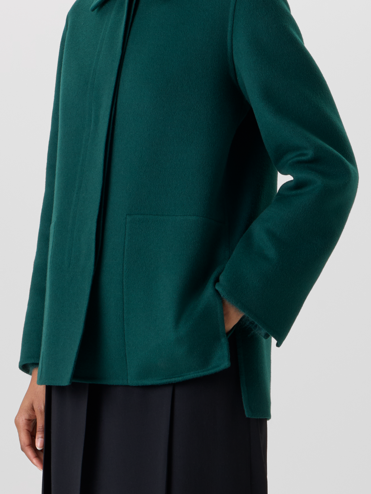 Designer Oversized Cashmere Double-Face Shirt Jacket - green #editorial