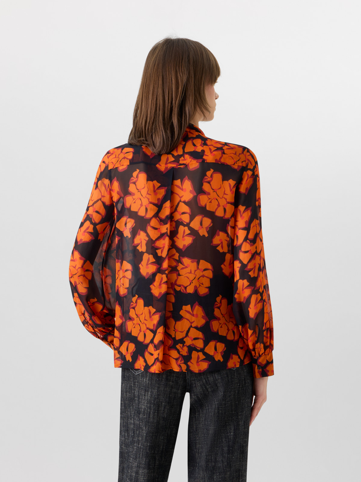 Designer Long-Sleeve Papercut Flower Blouse - multicolor #editorial