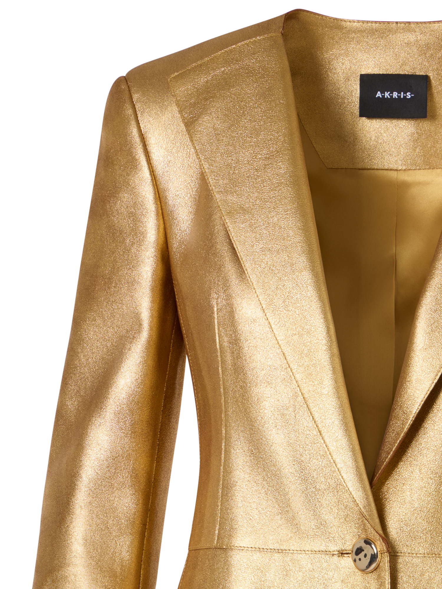 Designer Lamé Calf Nappa Leather Jacket - gold