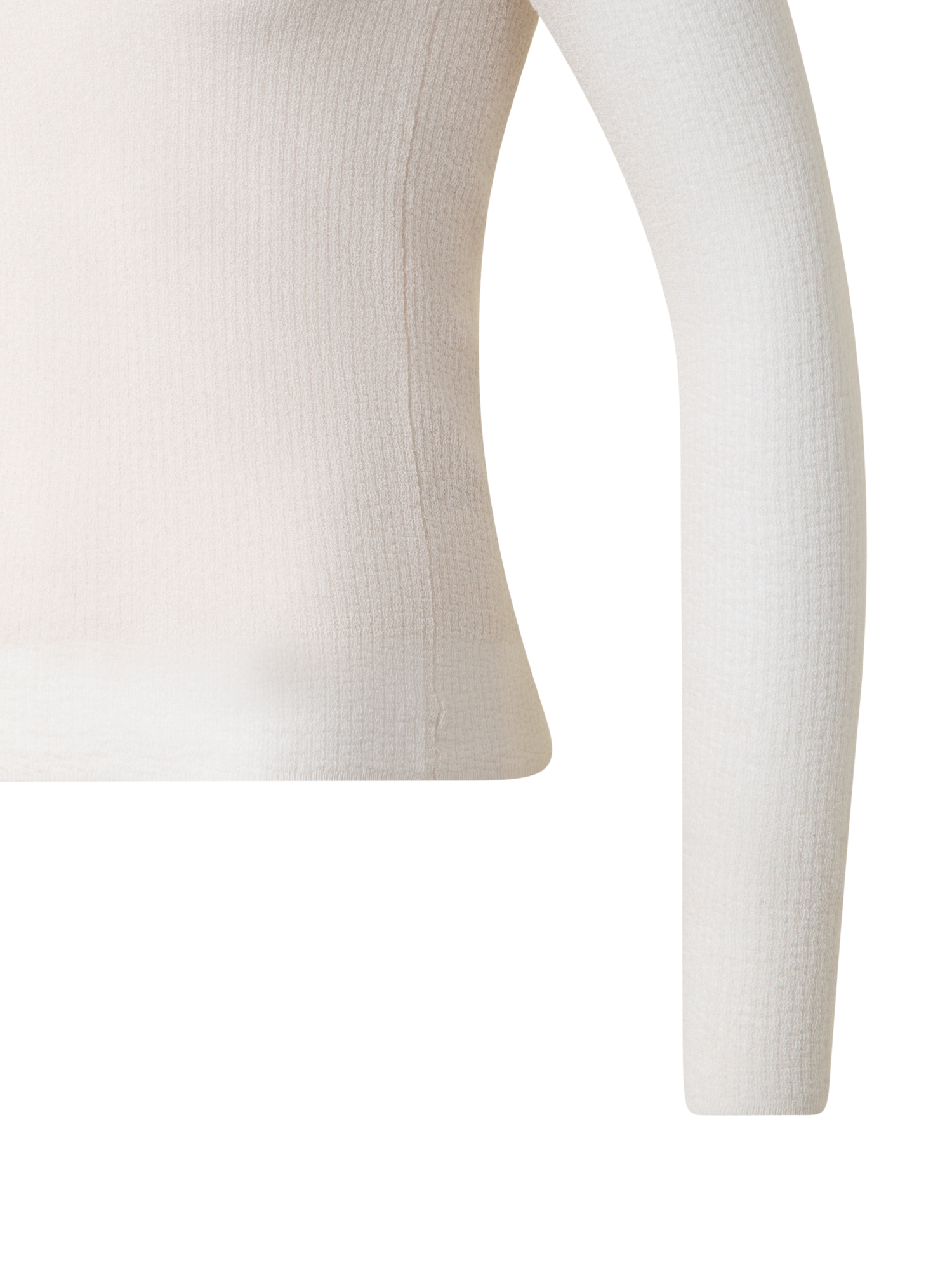 Designer Double Layered Knit Sweater in Sheer Cotton - neutral - pastel - beige