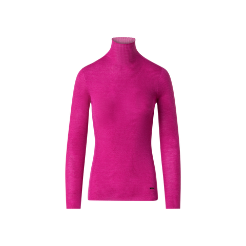 Fine Rib Cashmere Mock Neck Sweater