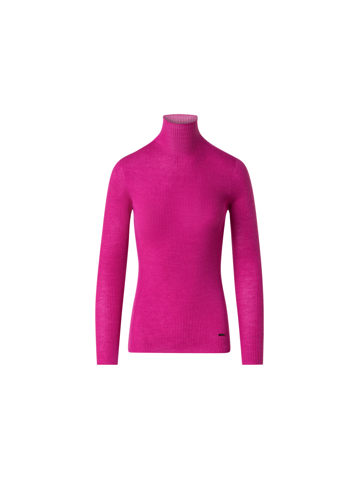 Designer Fine Rib Cashmere Mock Neck Sweater - pink