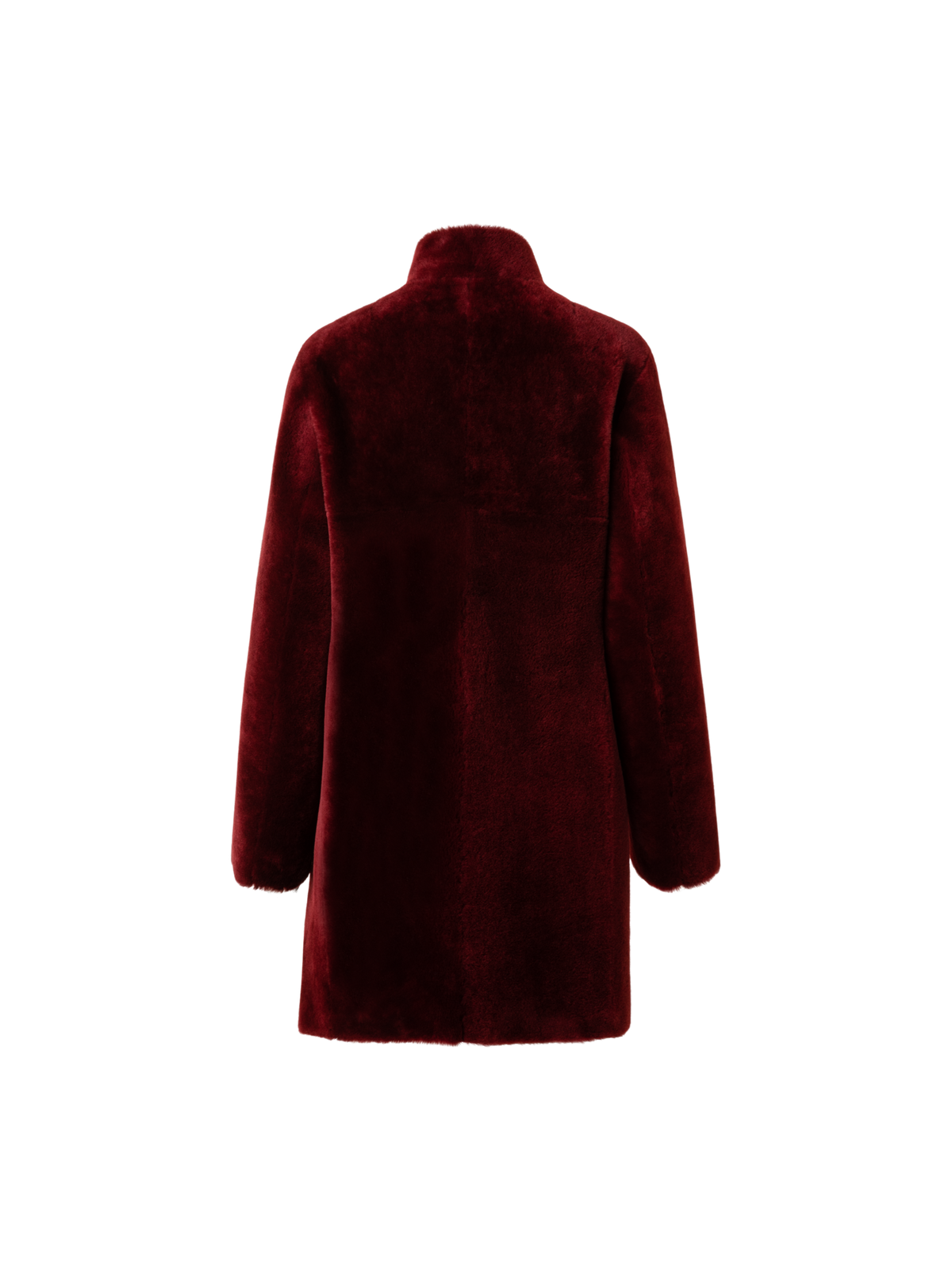 Designer Reversible Shearling Coat - red