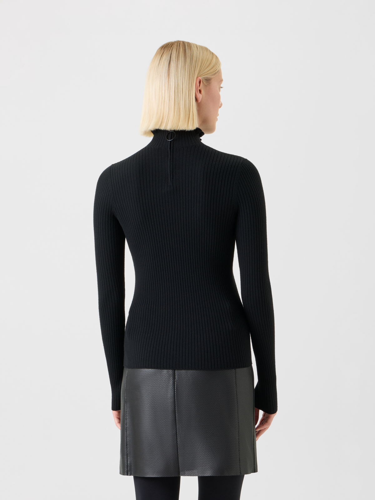 Designer Low Waist Belted Leather Mini Skirt - black - neutral #editorial