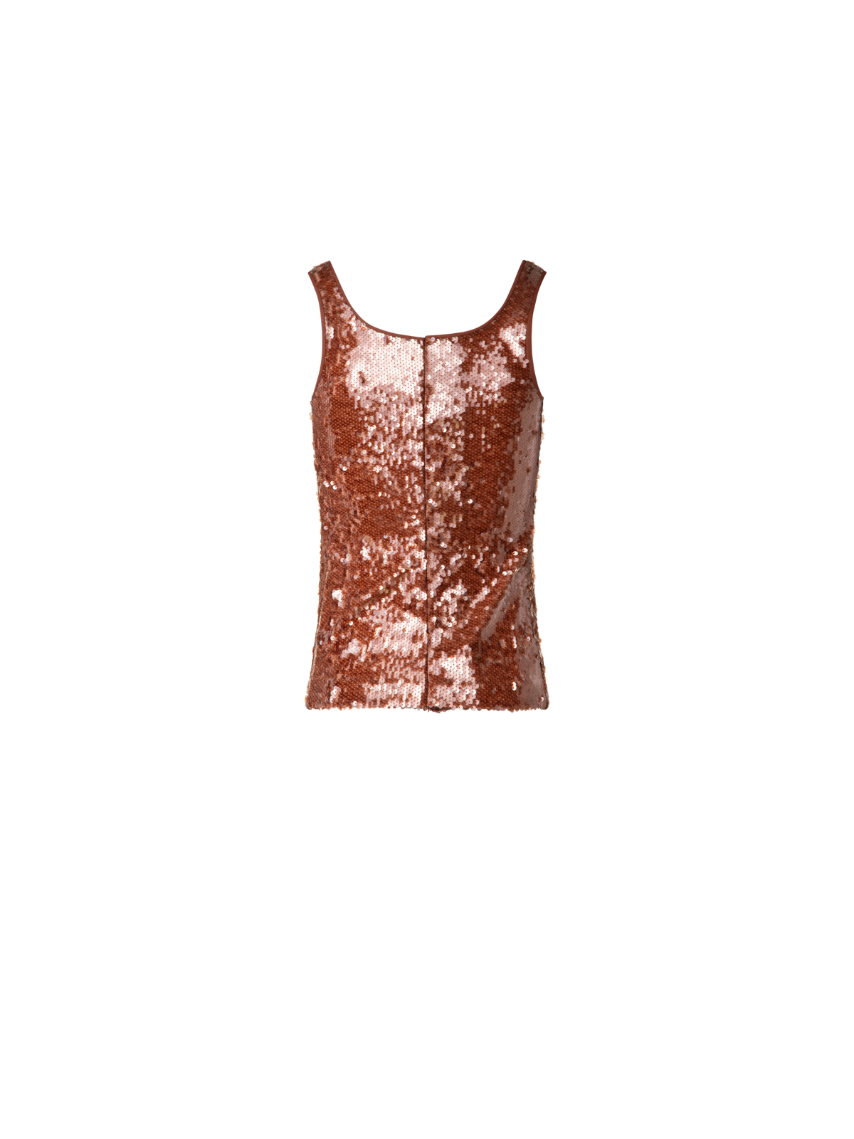 Designer Sleeveless Top with Sequins Allover - brown