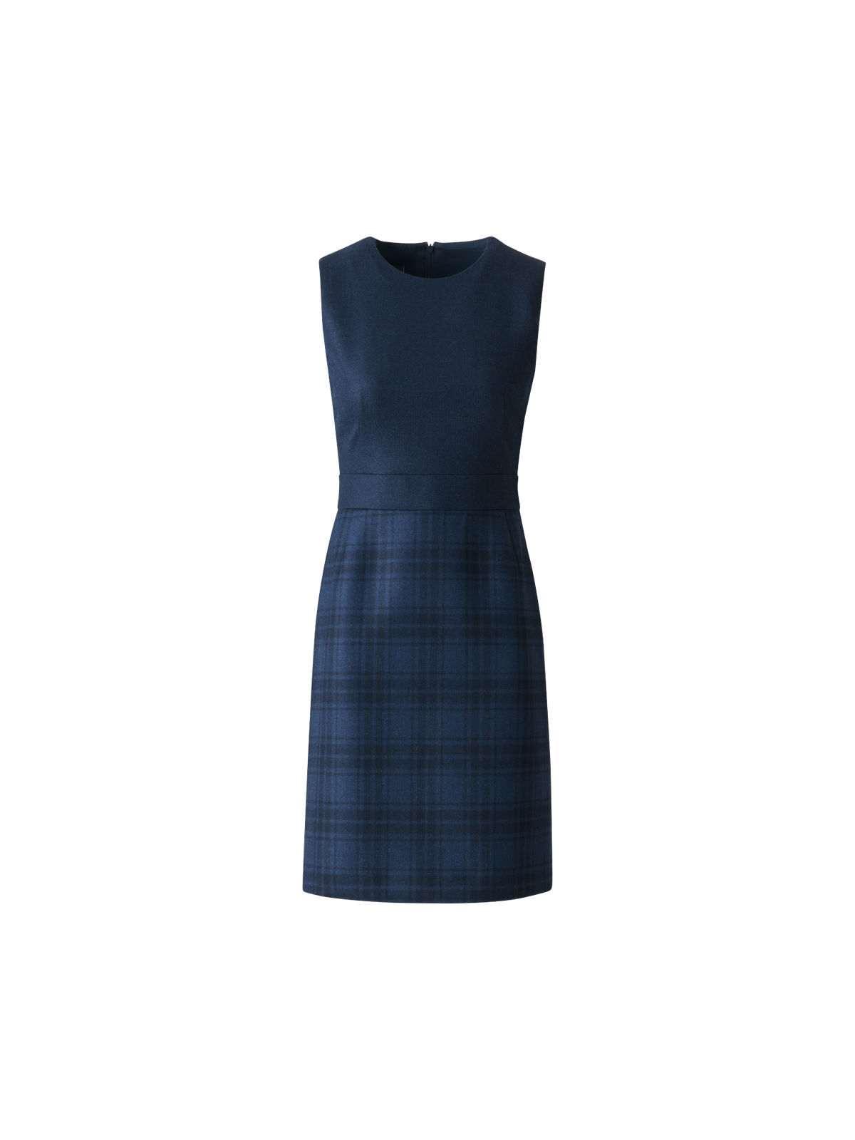 Short Wool Double-Face Plaid A-Line Dress Akris Inc. Short Wool Double-Face Plaid A-Line Dress Akris Inc.