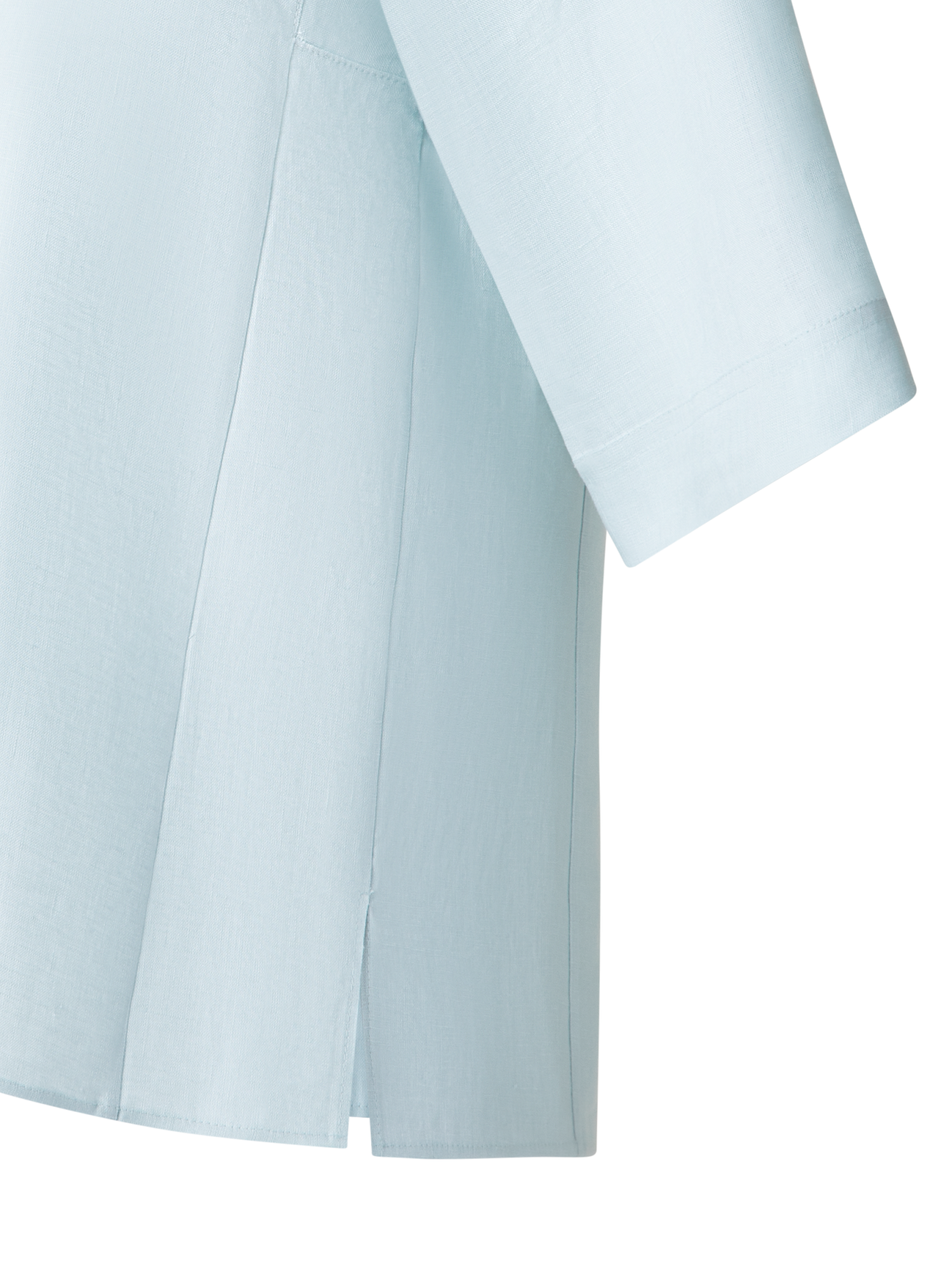 Designer Boxy Shirt Blouse in Linen - pastel - blue