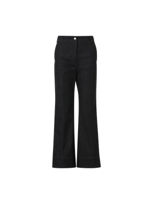 Designer Bootcut Cotton Denim Pants - black