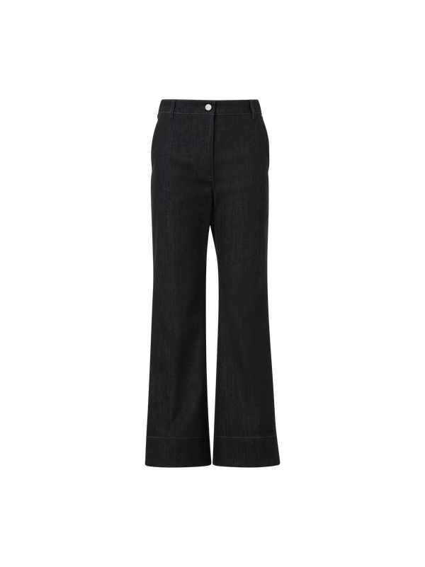 Designer Bootcut Cotton Denim Pants - black